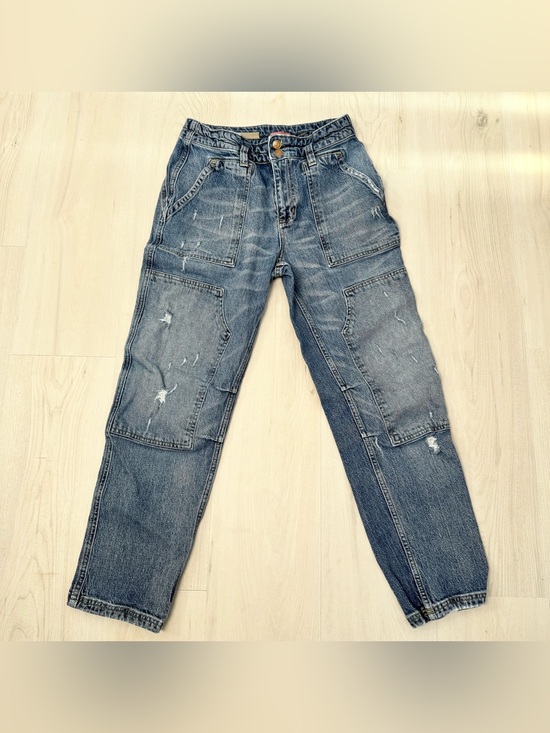 Pilcro Denim - Pilcro Relaxed distressed Carpenter Jeans - Blue Denim Women’s